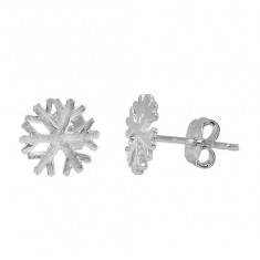 Snowflake Stud Earrings, Sterling Silver