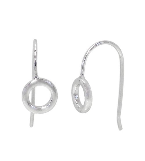 Round Loop Dangle Earrings, Sterling Silver