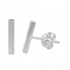 Four-Side Bar Stud Earrings, Sterling Silver