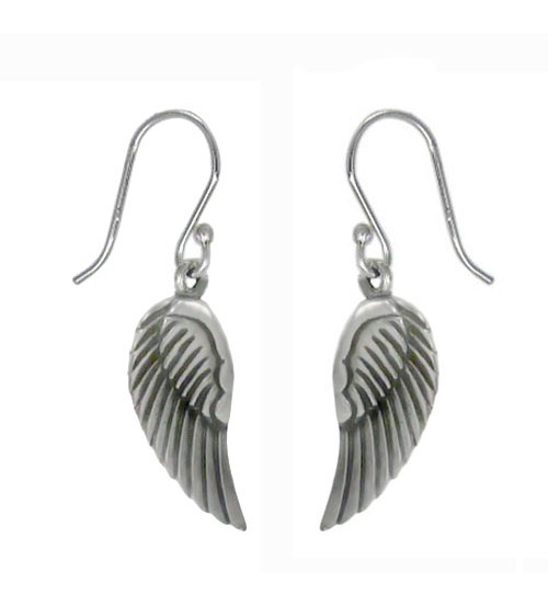 Angel Wings Dangle Earrings, Sterling Silver