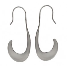 Hook Shape Dangle Earrings, Sterling Silver
