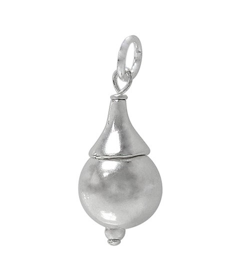 Dangling 10mm Ball Pendant, Sterling Silver
