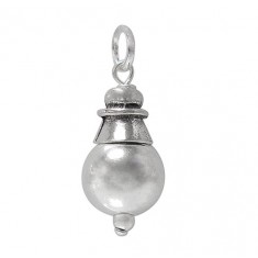 Dangling 10mm Ball Pendant, Sterling Silver