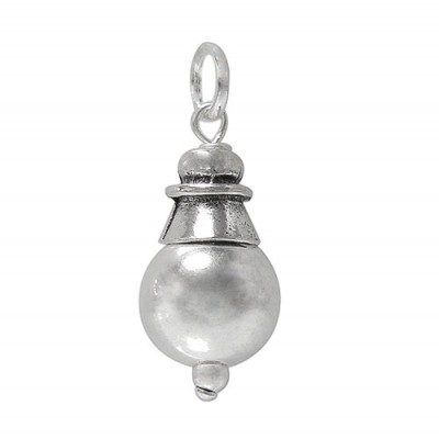 Dangling 10mm Ball Pendant, Sterling Silver