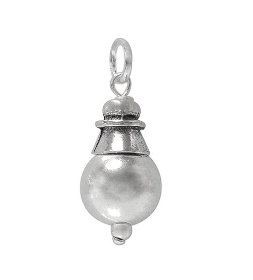 Dangling 10mm Ball Pendant, Sterling Silver