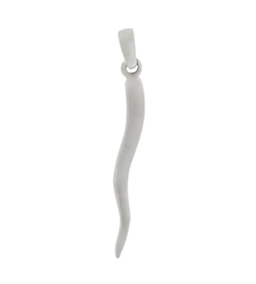 Smooth Italian Horn Pendant, Sterling Silver