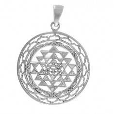 Sri Yantra Pendant, Sterling Silver