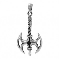 Viking Axe Pendant, Sterling Silver