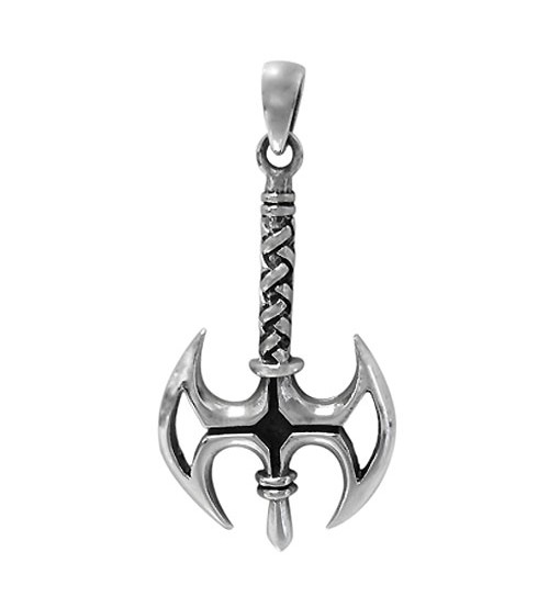 Viking Axe Pendant, Sterling Silver