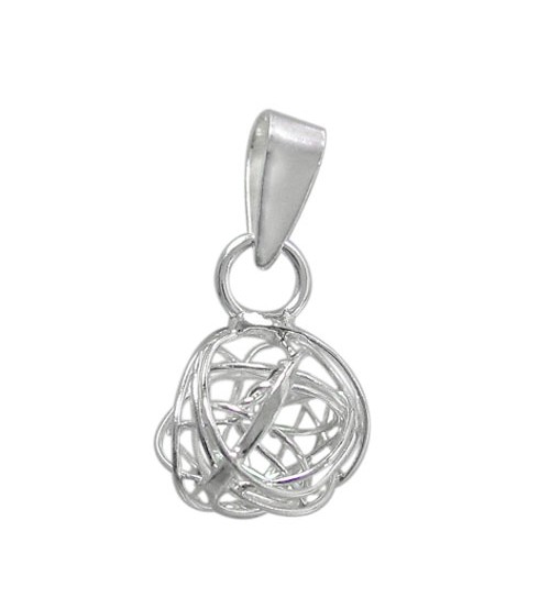Wire Ball Pendant, Sterling Silver