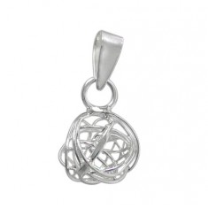 Wire Ball Pendant, Sterling Silver