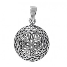 Filligree Pendant with Curved Frame, Sterling Silver
