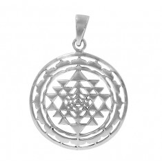 Sri Yantra Pendant, Sterling Silver