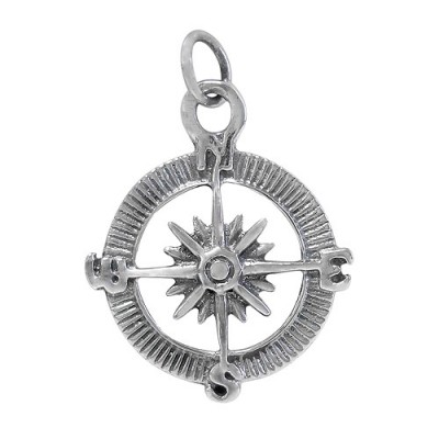 Compass Pendant, Sterling Silver