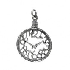 Clock Pendant, Sterling Silver