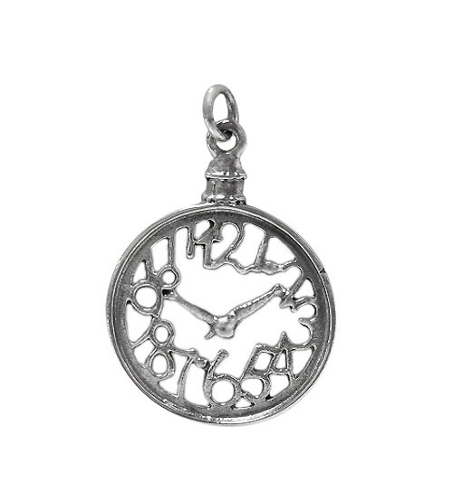 Clock Pendant, Sterling Silver