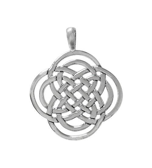 Cross Over Knot Pendant, Sterling Silver