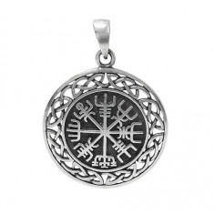 Viking Vegvisir Compass Pendant, Sterling Silver