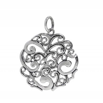 Filligree Style Pendant, Sterling Silver