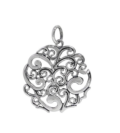 Filligree Style Pendant, Sterling Silver