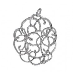 Filligree Style Pendant, Sterling Silver