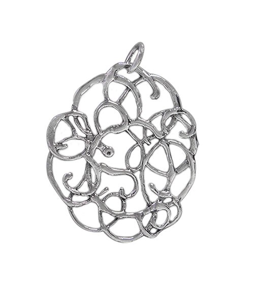 Filligree Style Pendant, Sterling Silver