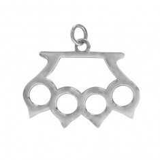 Brass Knuckle Pendant, Sterling Silver