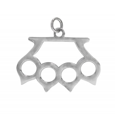 Brass Knuckle Pendant, Sterling Silver