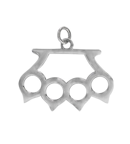 Brass Knuckle Pendant, Sterling Silver