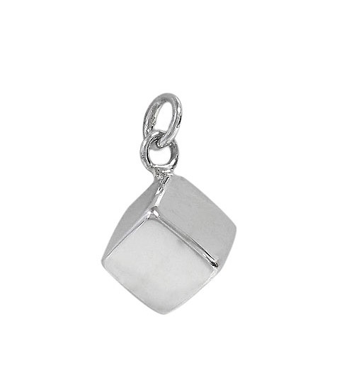 Cube Pendant, Sterling Silver