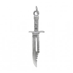 Combat Knife Pendant, Sterling Silver