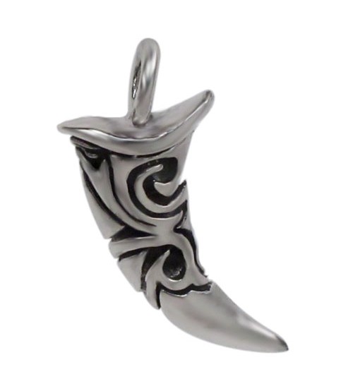 Detailed Hook Pendant, Sterling Silver