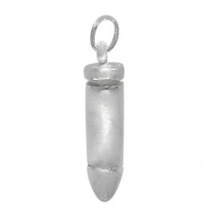 Smooth Bullet Pendant, Sterling Silver