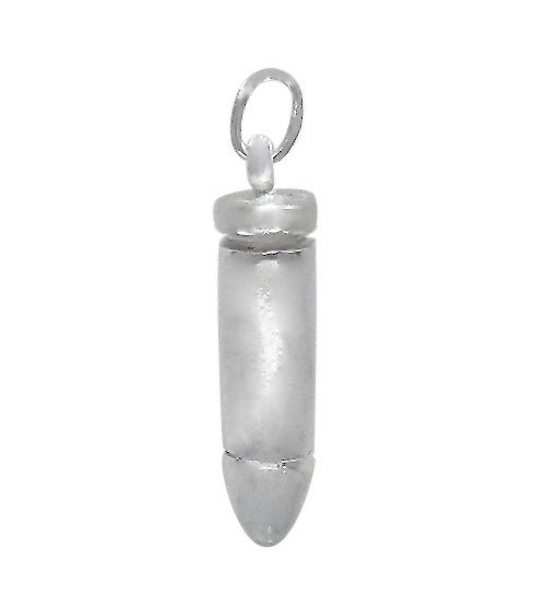 Smooth Bullet Pendant, Sterling Silver