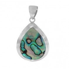 Teardrop Abalone Pendant, Sterling Silver