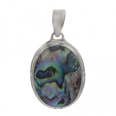 Oval Abalone Pendant, Sterling Silver