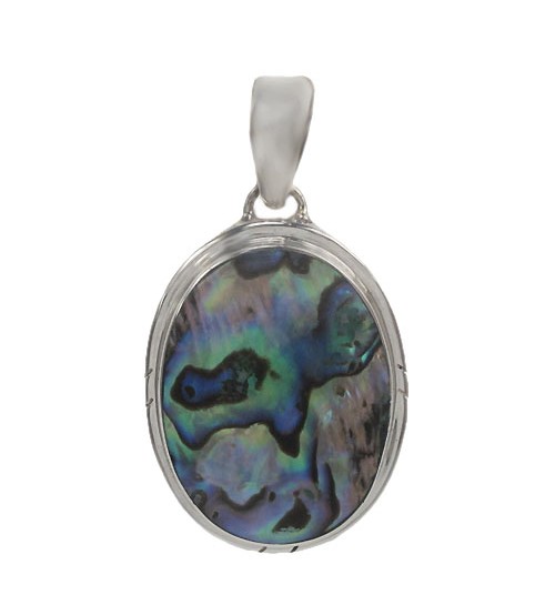 Oval Abalone Pendant, Sterling Silver