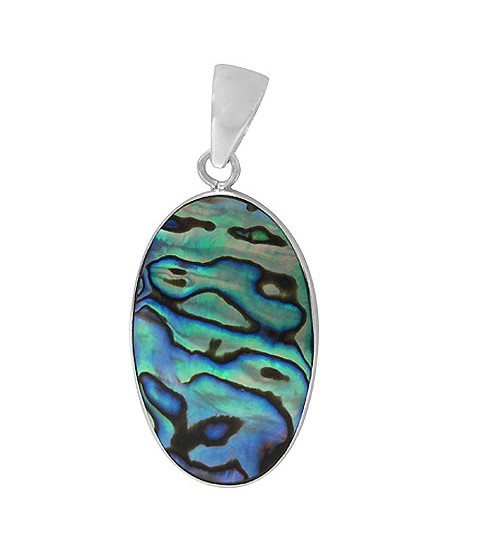 Oval Abalone Pendant, Sterling Silver