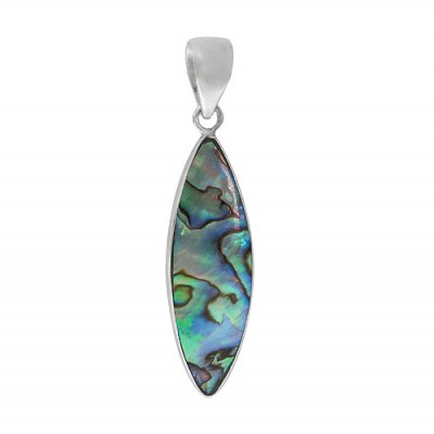 Marquise Abalone Pendant, Sterling Silver