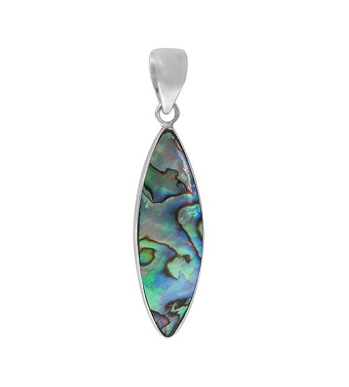 Marquise Abalone Pendant, Sterling Silver