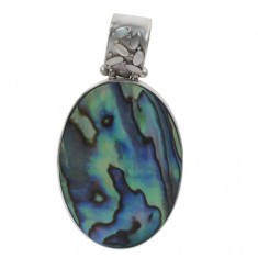 Oval Abalone Pendant, Sterling Silver