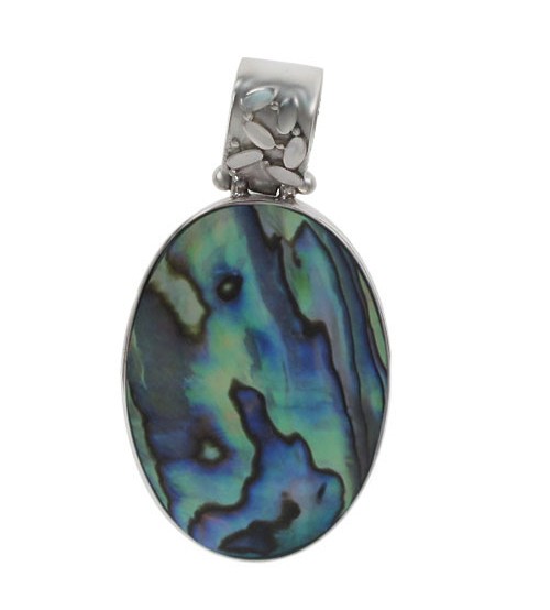 Oval Abalone Pendant, Sterling Silver