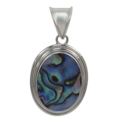 Oval Abalone Pendant, Sterling Silver