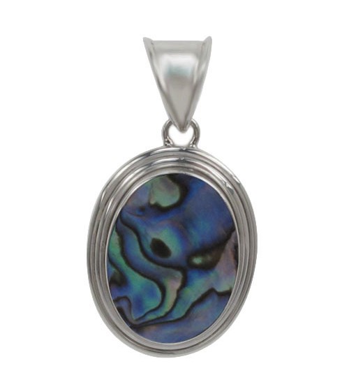 Oval Abalone Pendant, Sterling Silver