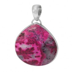 Teardrop Pink Agate Pendant, Sterling Silver