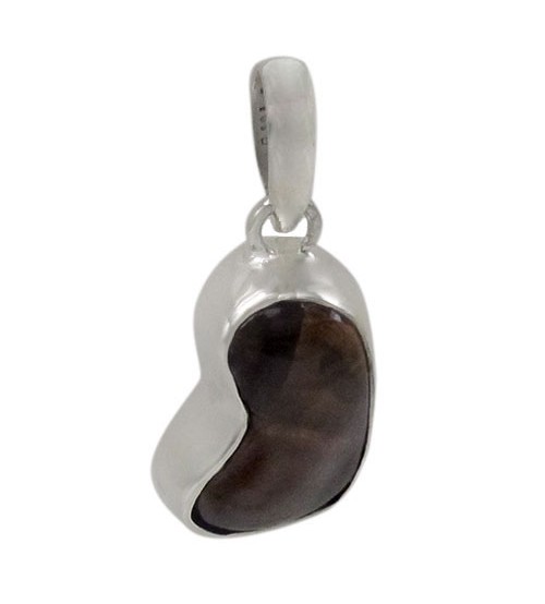 Free Form Fire Agate Pendant, Sterling Silver