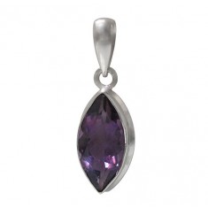 Marquise Amethyst Pendant, Sterling Silver