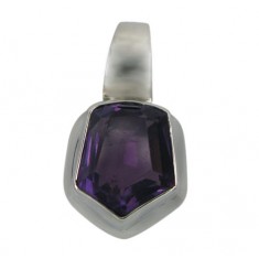 Free Shape Amethyst Pendant, Sterling Silver