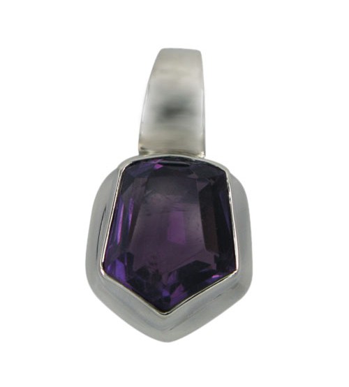 Free Shape Amethyst Pendant, Sterling Silver