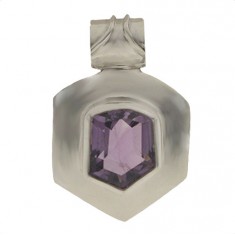 Free Shape Amethyst Pendant, Sterling Silver